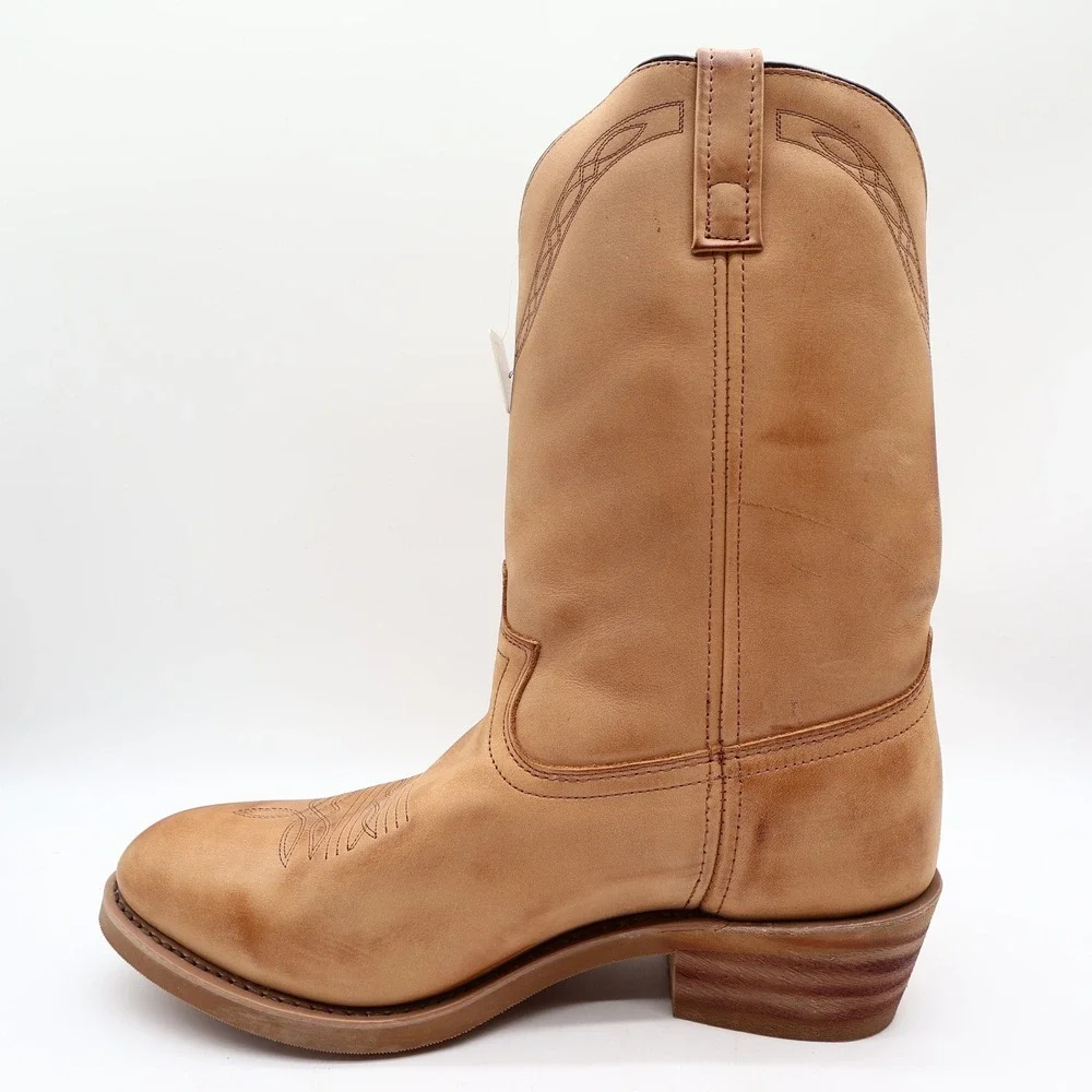 Laredo Y2K Western Boots Mens 12 D Tan Brown Leather Work Cowboy 2104 NIB